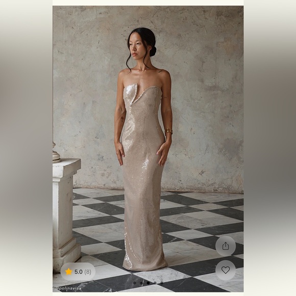 Meshki Strapless Gold Sequin Dress - Picture 4 of 4